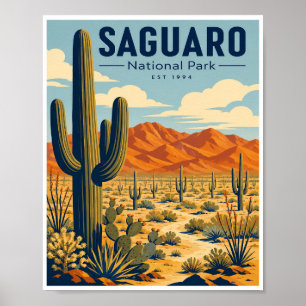 Vintage Saguaro National Park Resa Poster