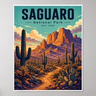 Vintage Saguaro National Park Resa Poster