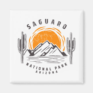 Vintage Saguaro nationalpark med aktuarier Magnet