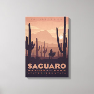 Vintage Saguaros nationalpark Kanvastryck