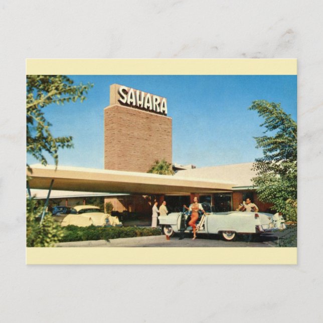 Vintage Sahara Hotel Las Vegas Postcard Vykort (Framsida)