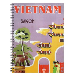 Vintage Saigon Vietnam Resa Anteckningsbok