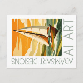 Vintage Sailboat Adventure Retro Nautical  Vykort