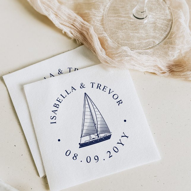 Vintage Sailboat | Napkins Bröllop Napkins Pappersservett (Skapare uppladdad)