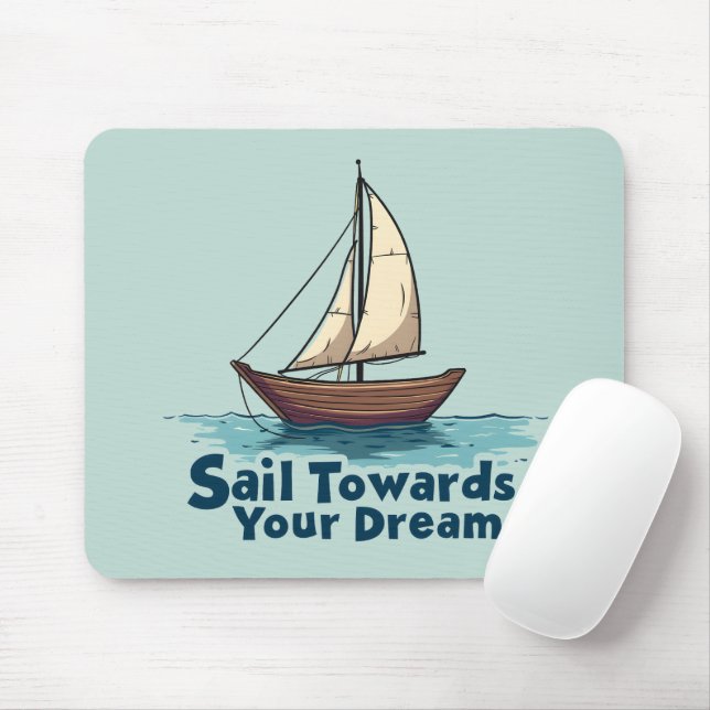 Vintage Sailboat Nautical Inspirational Quote Musmatta (Med mus)