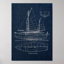 Vintage Sailing Boat Blueprint no.1