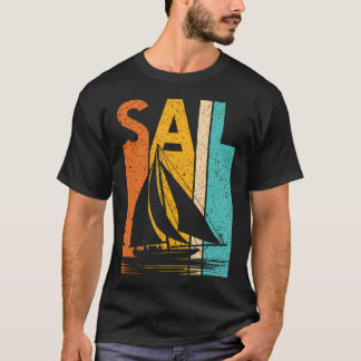 Vintage Sailing Boat Crew Boating Boat Owner Boat  T Shirt