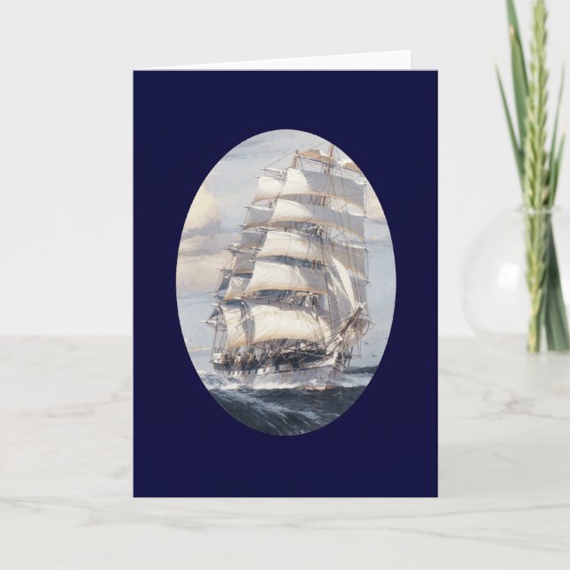 Vintage Sailing Frakt Greeting Card Helgkort (Framsida)