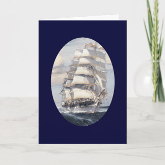 Vintage Sailing Frakt Greeting Card Helgkort