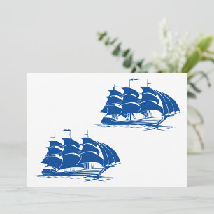 Vintage Sailing Frakt Nautical Ocean Clipper Inbjudningar