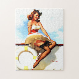 Vintage Sailor Nautical Pin Up Girl Pussel