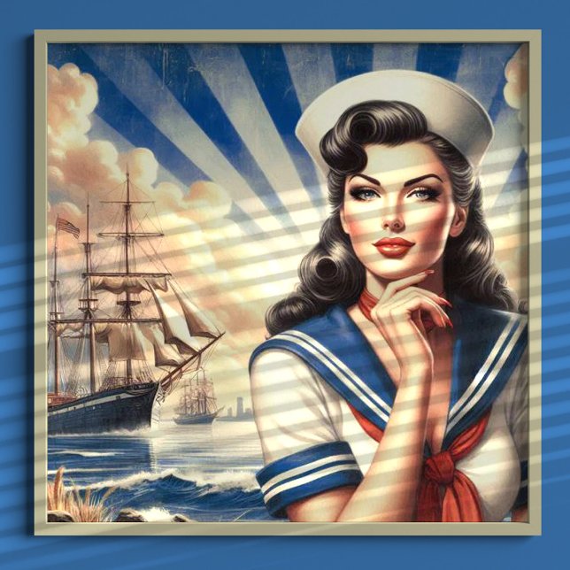 Vintage Sailor Pin Up Poster (Skapare uppladdad)
