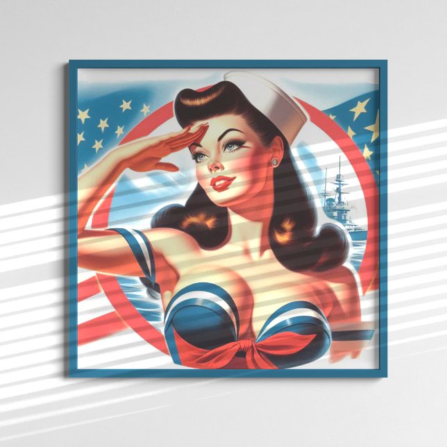 Vintage Sailor Pin-up Poster (Skapare uppladdad)