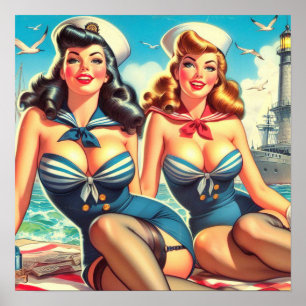 Vintage Sailor Pin UPS Poster