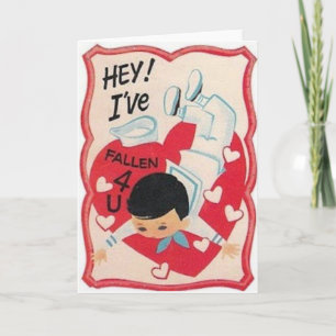 Vintage Sailor Valentines Dag-hälsningskort Helgkort