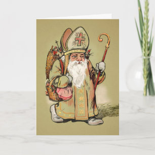 Vintage Saint Nick-julkort Helgkort
