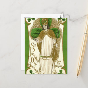 vintage Saint patrick's day flicka Vykort
