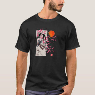 Vintage Sakura Blommar Japansk Cherry Scenery Gif T Shirt