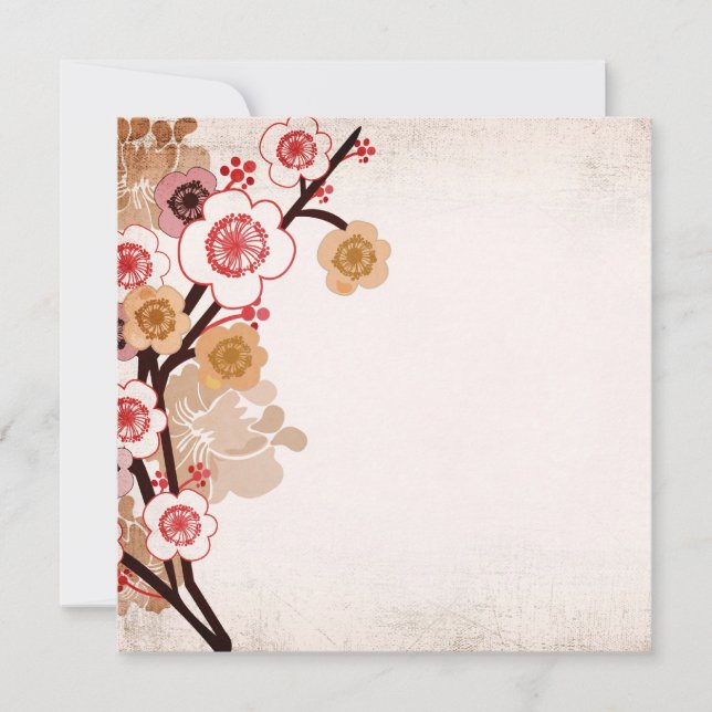 Vintage sakura-inbjudan inbjudningar (Framsida)