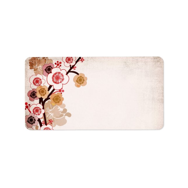 Vintage sakuras-etikett adressetikett (Framsidan)