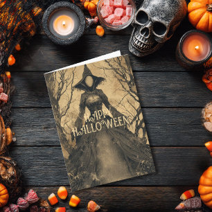 Vintage Salem Witch Gothic Spooky Scary Halloween Kort