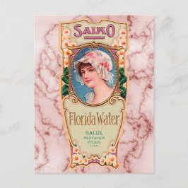 Vintage Salko Florida Vatten Parfym-etikett Vykort