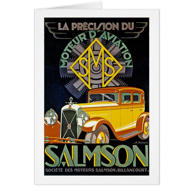Vintage Salmson-Bilreklam Hälsningskort (Framsidan)