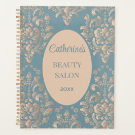 Vintage salon tapet blå guld-romantisk plan