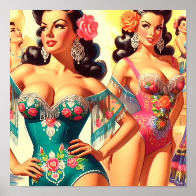 Vintage Salsa-avlyssning Poster (Framsidan)