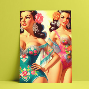 Vintage Salsa-avlyssning Vykort