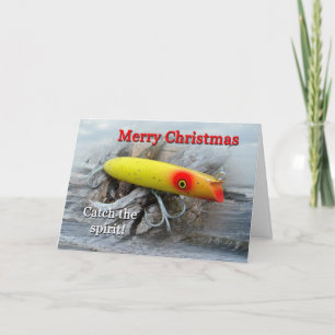 Vintage Saltwater Fishing Lure-julkort Helgkort