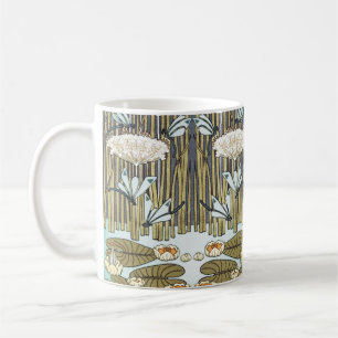 Vintage Salvia Grön Trollslända & Lilja Konst Kaffemugg