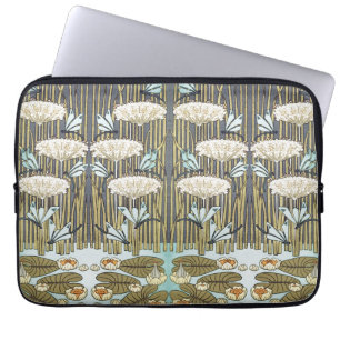 Vintage Salvia Grön Trollslända & Lilja Konst Laptop Fodral