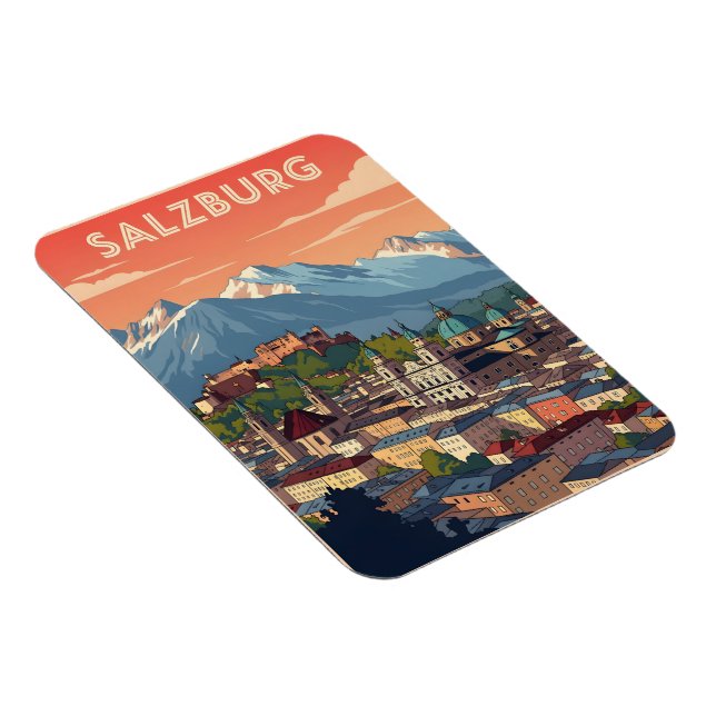 Vintage Salzburg Austria Magnet (Högersidan)