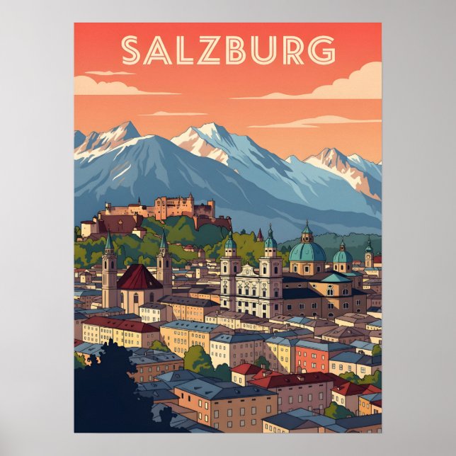 Vintage Salzburg Austria Poster (Framsidan)