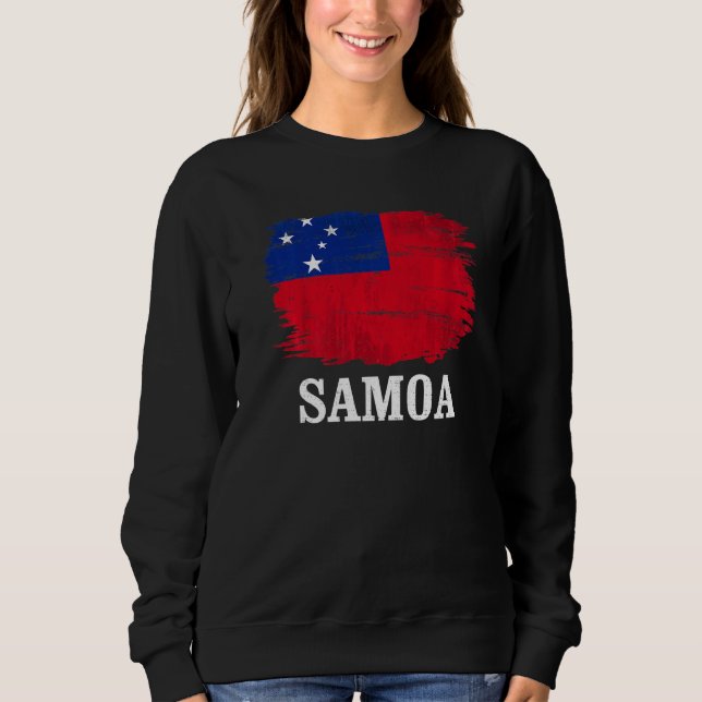 Vintage Samoa Flagga För Samoan T Shirt (Framsida)
