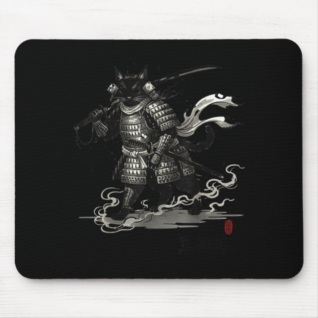 Vintage Samurai Cat Japanese Shirt  Musmatta (Framsidan)