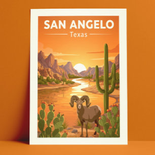 Vintage San Angelo Texas Vykort