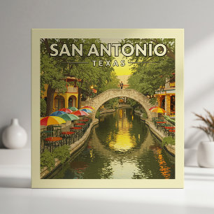 Vintage San Antonio Texas Kakelplatta