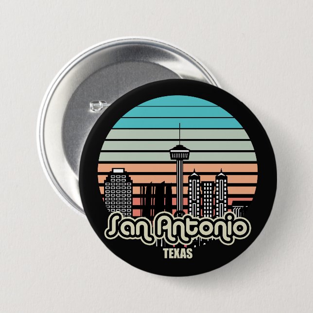 Vintage San Antonio Texas Knapp (Framsida & baksida)