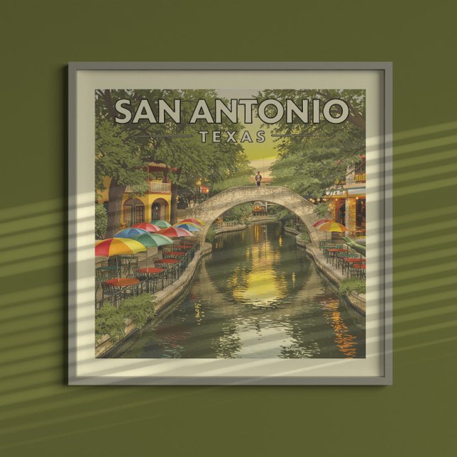 Vintage San Antonio Texas Poster (Skapare uppladdad)