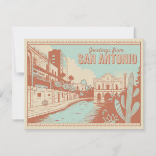 Vintage San Antonio-vykort Hälsning från Vykort