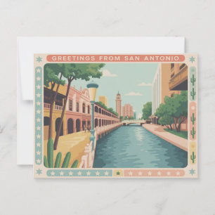 Vintage San Antonio-vykort Hälsning från Vykort