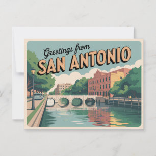 Vintage San Antonio-vykort Hälsning från Vykort