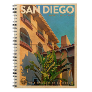 Vintage San Diego - bärbar foto Anteckningsbok