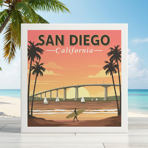 Vintage San Diego California Kakelplatta