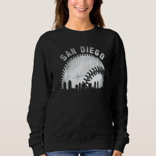 Vintage San Diego Stadssiluett Stad Baseball T Shirt