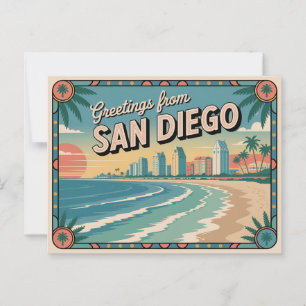 Vintage San Diego vykort Hälsning från