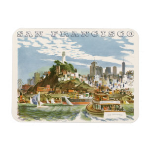 Vintage San Francisco Bay-resemal Resor Affisch Fä Magnet