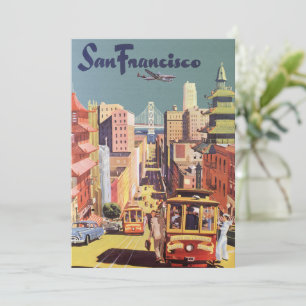 Vintage San Francisco Cable Car Houseuppvärmning P Inbjudningar